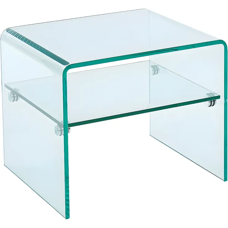 Vente-unique - STILEOS Nachttisch Glas Transparent - B 40 cm x H 40 cm x L 48 cm – Bild 4