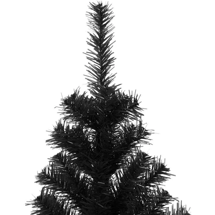 vidaXL Weihnachtsbaum mit LED-Beleuchtung Schwarz 180 cm PVC und Stahl 3396485 – Bild 11