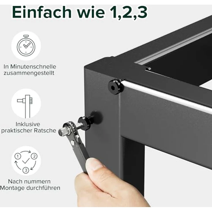 Zinus Elias Bett 140x200cm - Höhe 36cm mit Stauraum unter dem Bett - Metall Plattform Bettgestell - Schwarz – Bild 7