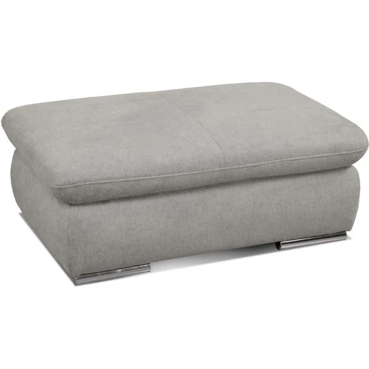 Cavadore Hocker Alkatraz / Polsterhocker passend zum Ecksofa oder zur Wohnlandschaft Alkatraz / Modernes Design / 101 x 43 x 68 / Hellgrau