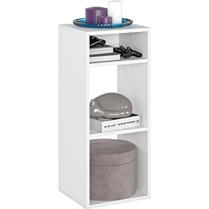KOMTO Bücherregal RIM2 Regal Klein Standregal Würfelregal Büroregal, Bücherschrank für Kinderzimmer Regal Wohnzimmer 33,8 х 30,7 х 80,4 cm – Bild 2