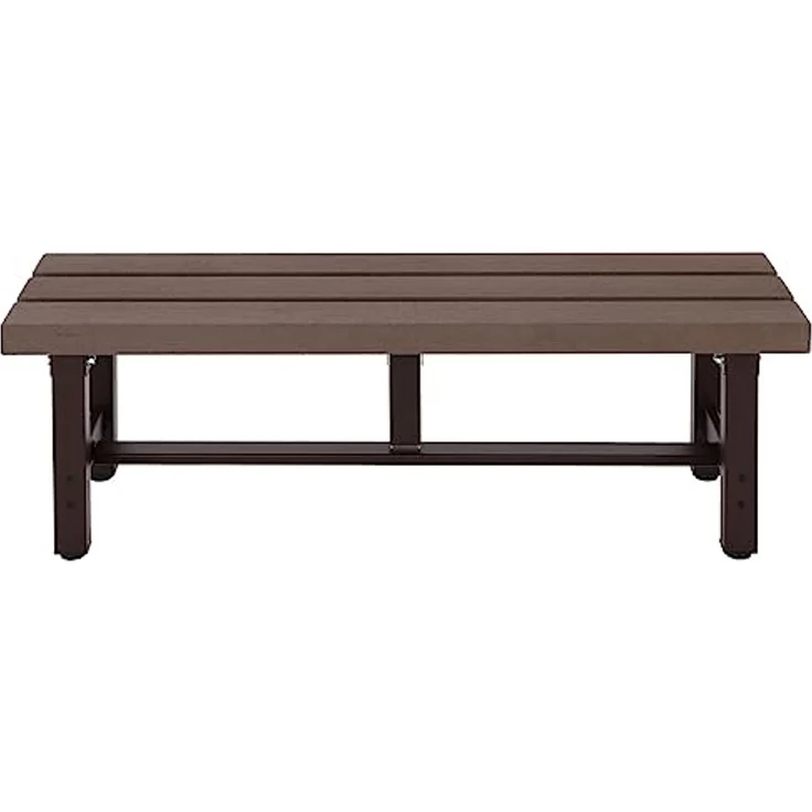 Alu Gartenbank HWC-K60, Bank Parkbank Sitzbank Balkonbank, wetterfest WPC 120cm, braun – Bild 6