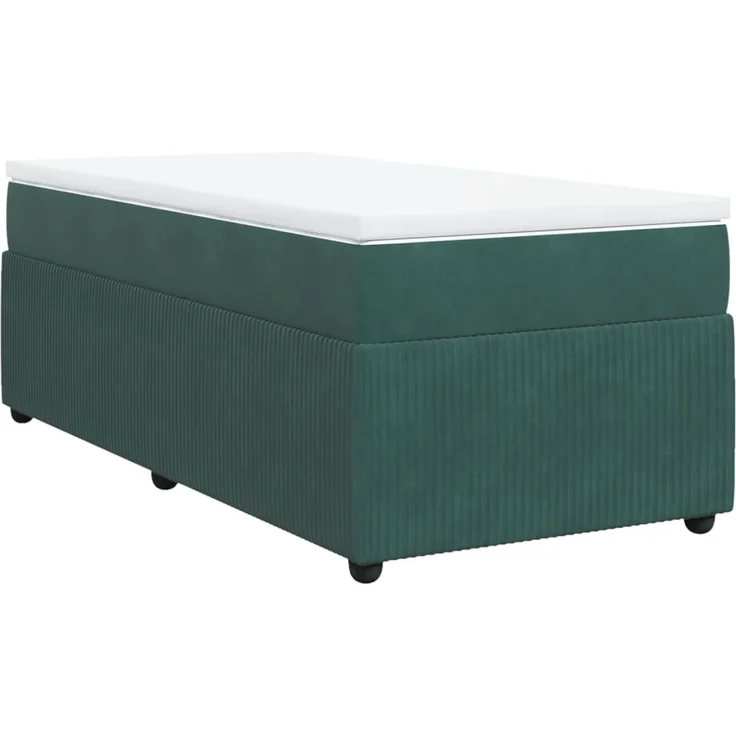 vidaXL Boxspringbett mit Matratze Dunkelgrün 100x200 cm Samt 3285623 – Bild 2