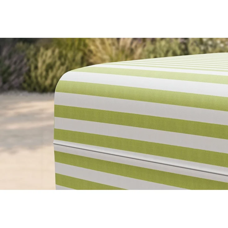 Outdoor-Pouf mit Streifen, weiß und anisgrün – Bild 2
