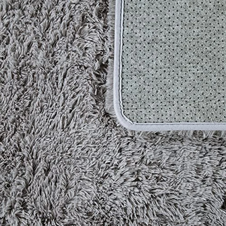 TT Home Teppich Diele, Esszimmer, Flur, Schlafzimmer, Wohnzimmer, Rechteckig, Höhe: 37 mm, Teppich Wohnzimmer Hochflor Langflor Weich Soft Modernes Einfarbiges D – Bild 8