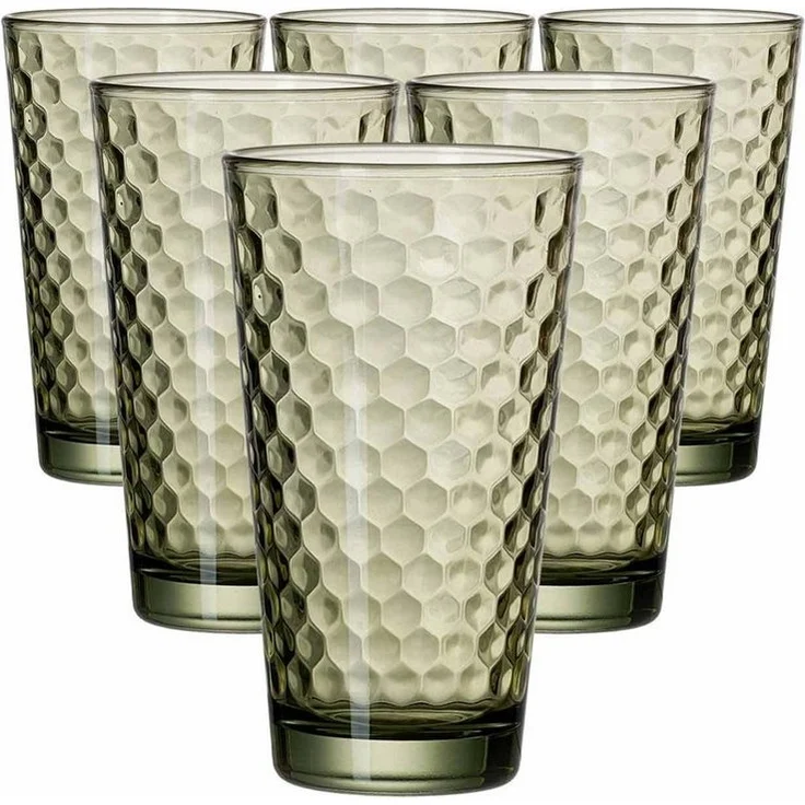 Ritzenhoff & Breker Favo Longdrinkglas 400 ml oliv 6er Set – Bild 1