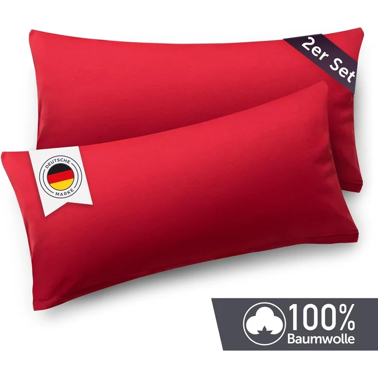 Blumtal Kissenbezug Premium Jersey 2er Set, Oeko-Tex Zertifiziert, (2 Stück), 100% Baumwolle – Bild 2