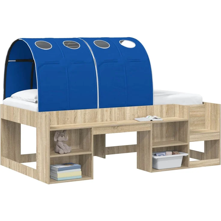 vidaXL Bettunnel 2 pcs Blau 211 x 67,5 x 2 cm Polyester 893710 – Bild 3