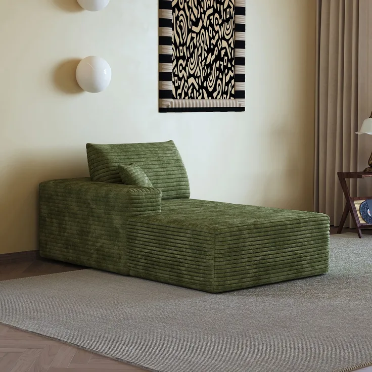 ZUBALIYA SchlafSofa mit Cordbezug, modular aufgebaut, ohne aufwendige Montage, für Wohnzimmer und Apartments