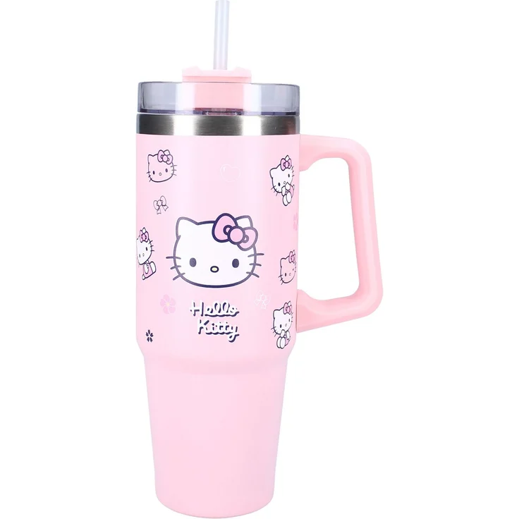 Hello Kitty Trinkflasche 900ml – Kinder Flasche rosa Bottled Bliss mit Henkel – Bild 4