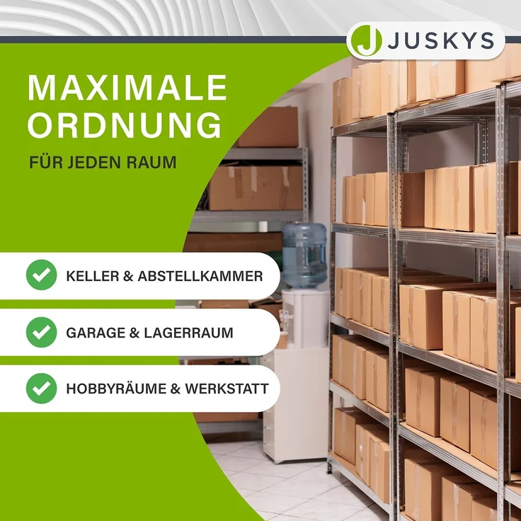 Juskys 3er Metall-Regalsystem, 15 Böden aus MDF, Silber – Bild 8
