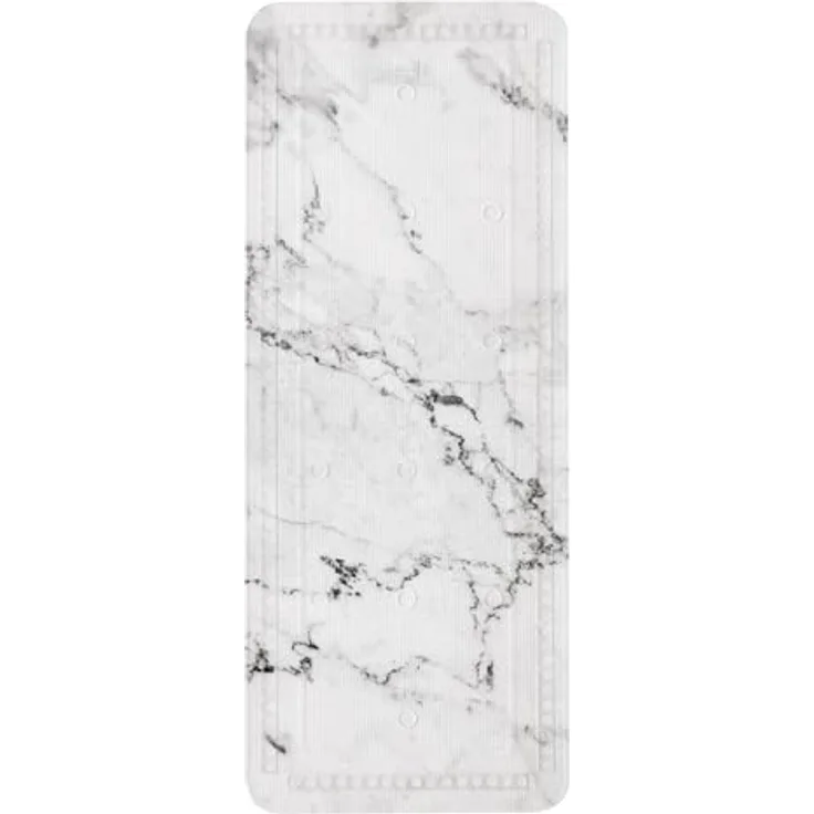 Kleine Wolke Wanneneinlage Marble Anthrazit, rutschhemmend, 36 x 92 cm, pflegeleichtes PVC mit starken Saugnäpfen