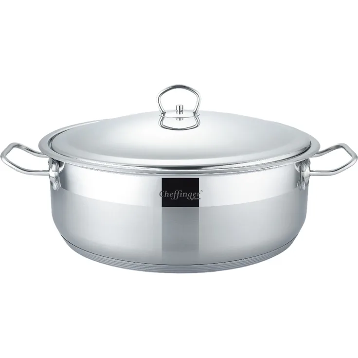 Edelstahl Kochtopf mi Antihaftbeschichtung - Induktionsgeeignet in Silber ø40 cm