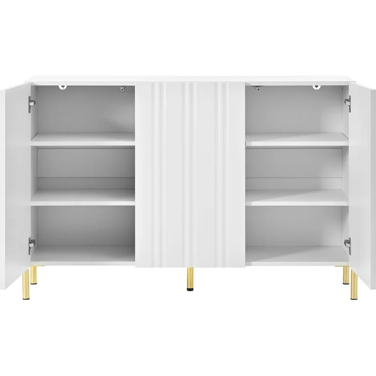 ZUBALIYA Schuhschrank 120 x 35,5 x 80 cm, mit 3 Türen, aus MDF / Spanplatte, Weiß – Bild 20
