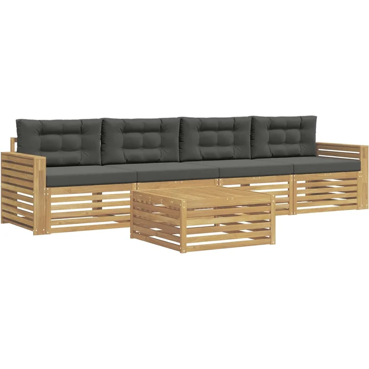 vidaXL Outdoor-Sofagarnitur 5 Stk. Weiß und Anthrazit 3390012 – Bild 2