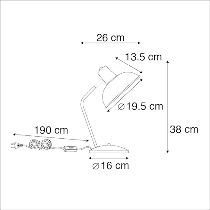 QAZQA Milou Retro-Tischleuchte, Weiß mit Bronze, 38 cm, dimmbar, E14, Metall, geeignet für Wohnzimmer und Schlafzimmer – Bild 4