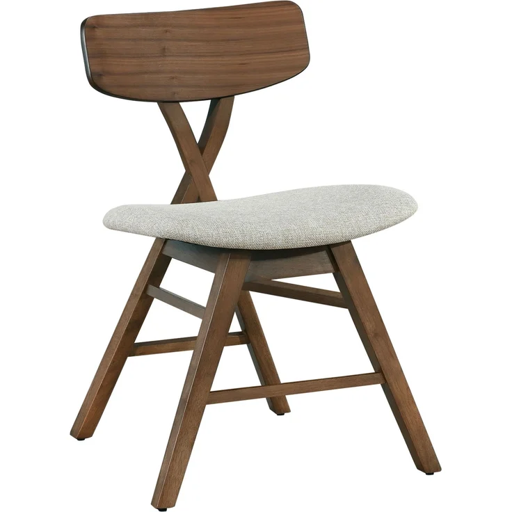Selsey 'Loomens' Holzstuhl Braun / Beige – Bild 1