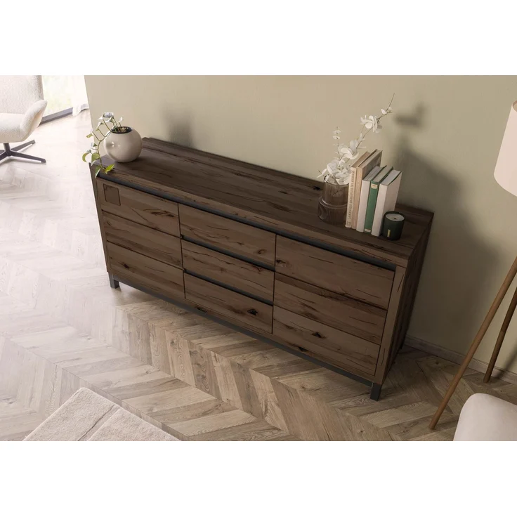Sideboard Kernbuche 175x45x85 tabacco braun geölt VILLANDERS #209 – Bild 2