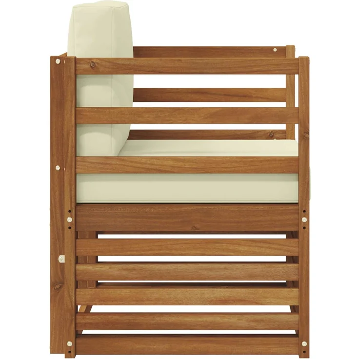 vidaXL Outdoor-Sofagarnitur Natur und Creme Massivholz Akazie 3436335 – Bild 4