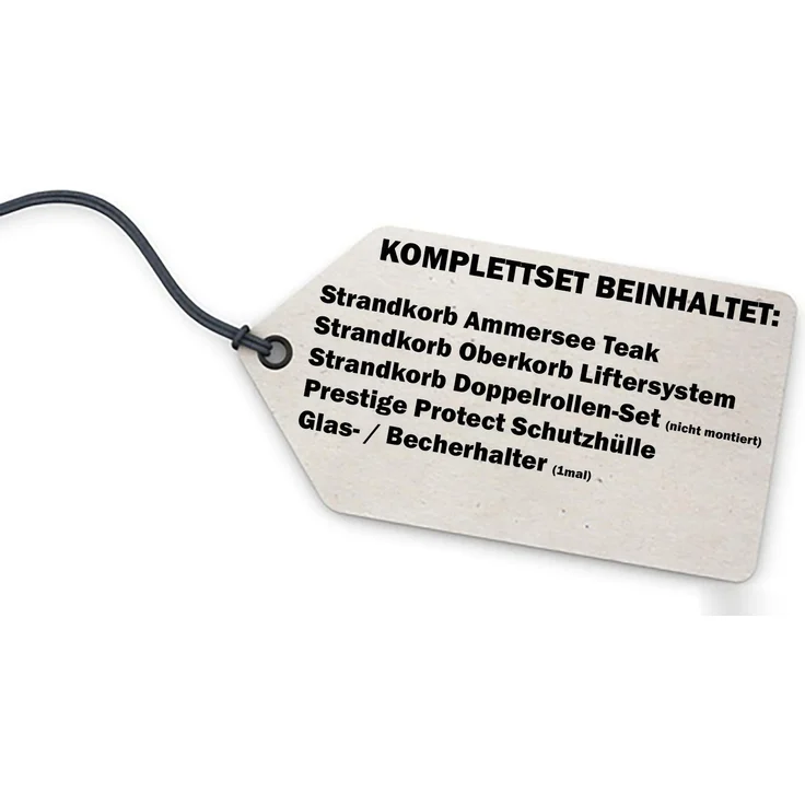 Strandkorb Komplettset - bene living - Ammersee Teak - PE grau - Modell 504 - inkl. Liftersystem – Bild 2