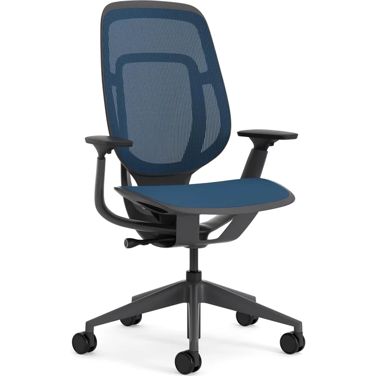 Karman Steelcase Ergonomischer Bürostuhl, höhenverstellbarer Stuhl mit Baltic-Blau Bezug – Bild 1
