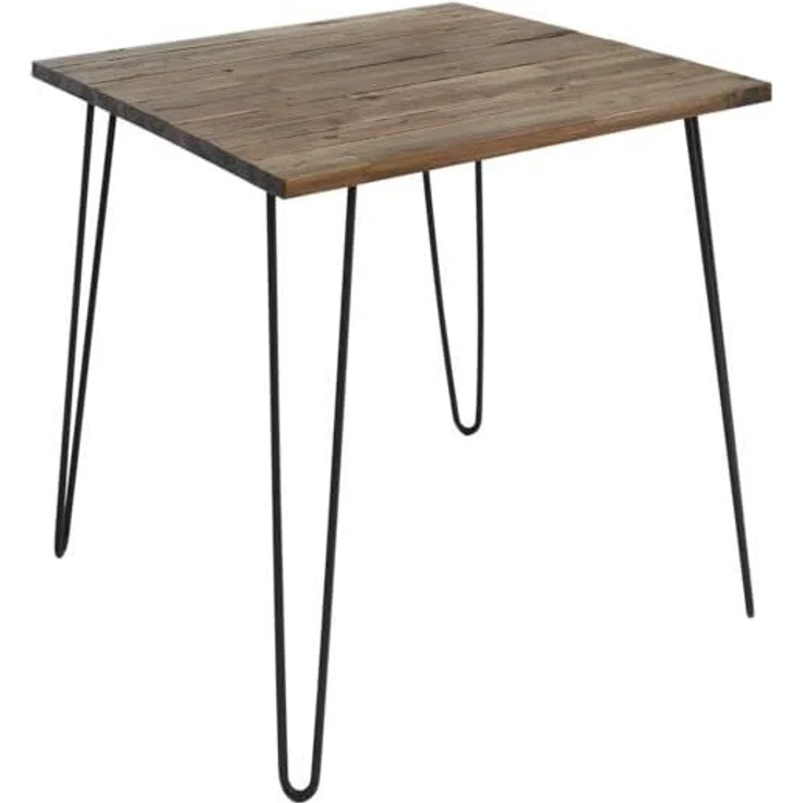 riess-ambiente Esstisch SCORPION 70cm Akazie braun – Metall, Hairpin Legs, Retro, massiv (Einzelartikel, 1-St), Kompakt, quadratisch, Vintage Tisch mit Metallbeinen schwarz – Bild 10