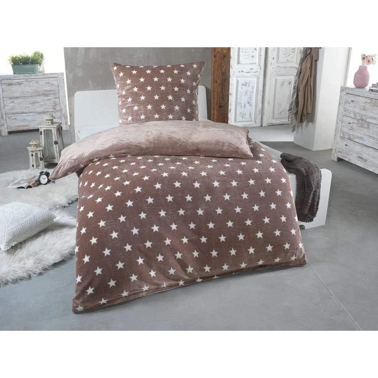 Malika Wendebettwäsche 155x220 + 80x80 cm Cashmere Touch Sterne Bettwäsche, atmungsaktiv, Mikrofaser, 2 teilig, Für Allergiker geeignet, pflegeleicht, angenehm weicher Stoff – Bild 7