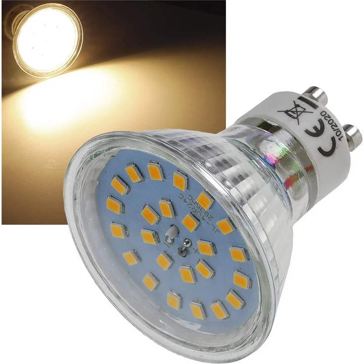LED Strahler GU10 "H55 SMD"120°, 3000k, 444lm, 230V/4W, warmweiß – Bild 1