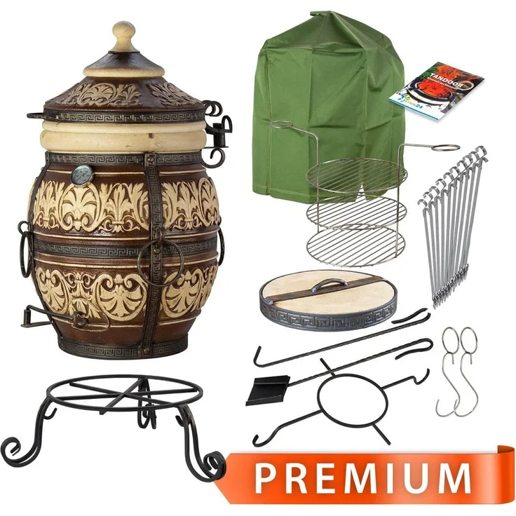 Tandoor Salam aus Schamott mit Zubehör Premium 9-teilig – Bild 1