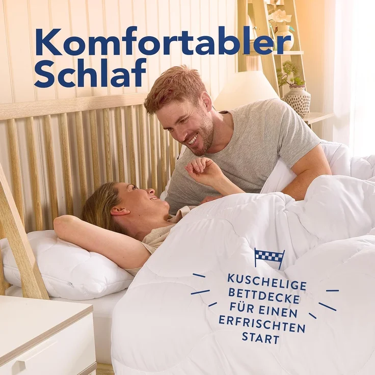 John Cotton New Way Bettdecke 240x220 - Innovativ & Atmungsaktive Steppdecke für Allergiker | Oeko-Test Zertifiziert Bettdecken | Ideal Schlafdecke für Frühling & Herbst | Microfaser 220x240 cm – Bild 7