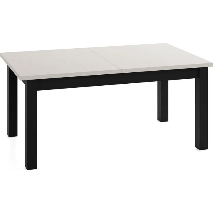 WFL GROUP Esstisch Lindberg ausziehbar verlängerbar rechteckig mit schwarzen Holzbeinen (MADE IN EU, XXL Groß– 120/140/150/160/200 cm ausziehbar auf 160/180/190/240/300 cm), platzsparender Tisch in Holzoptik für Küche, Esszimmer oder Wohnzimmer