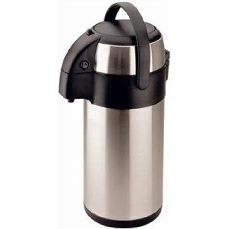 Olympia Pump Action Airpot Edelstahl-Teekanne, 2,5l, 330x151 mm