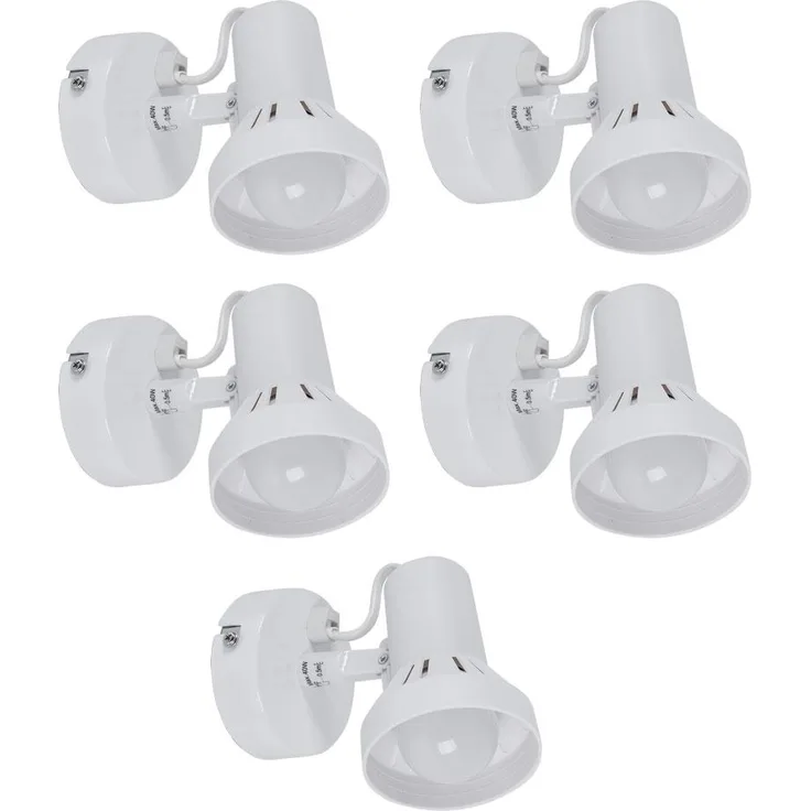 5er Set Wandleuchten, weiß, Spot schwenkbar, D 8 cm