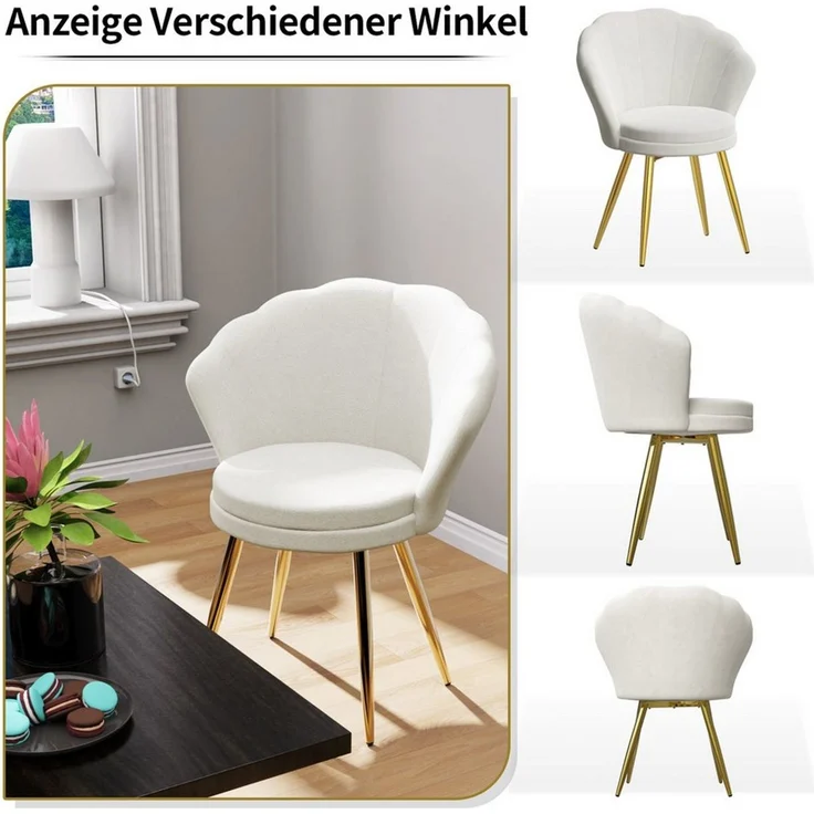 JEOBEST Esszimmerstuhl Loungesessel für Wohnzimmer, Gepolsterter Sitz, Metallbeine, (1 St), Belastung 150 kg, für Wohnzimmer, Schlafzimmer – Bild 3