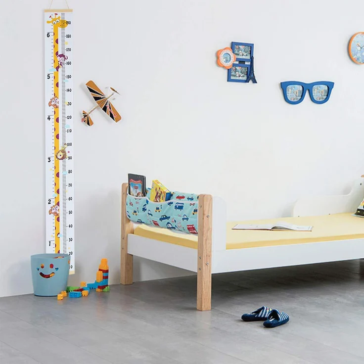 Surplex Messlatte Kinder Wachstum Messlatte Aufrollbare Wandbehang Höhenmesser Abnehmbare Leinwand Messleite Lineal für Baby Kinderzimmer Schlafzimmer Wanddekoration Outivity Holz Giraffe – Bild 8