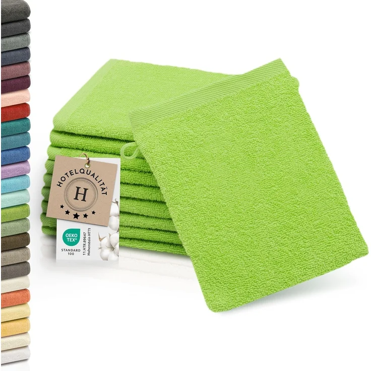ZOLLNER Waschlappen, (10-St), dauerhaft strahlende Farben, weich, 16 x 21 cm, 100% Baumwolle, vom Hotelwäschespezialisten – Bild 1