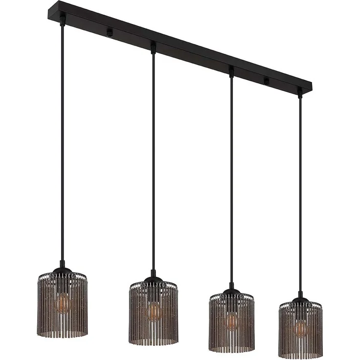Pendelleuchte, rauchfarben, schwarz, H 133 cm – Bild 8
