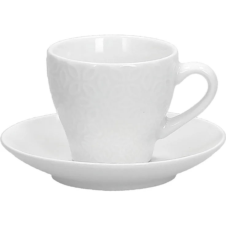 Tognana Set 6 EspressoTasse Margaret, Porzellan, Weiß