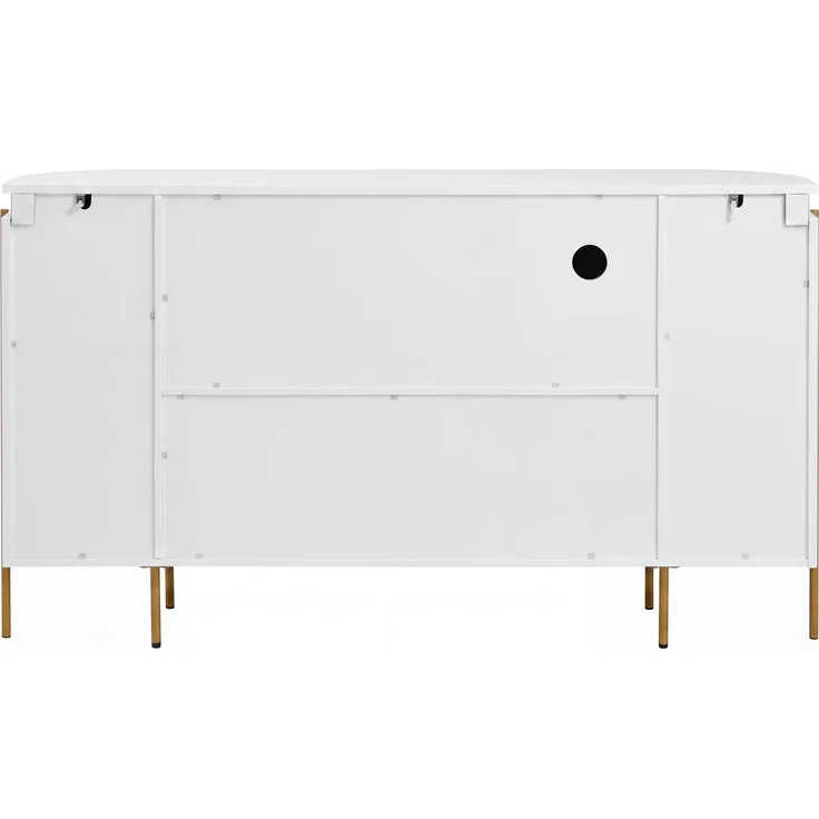 ZUBALIYA Sideboard 140x38x80 cm, mit 4 Türen, aus MDF, Weiß – Bild 11