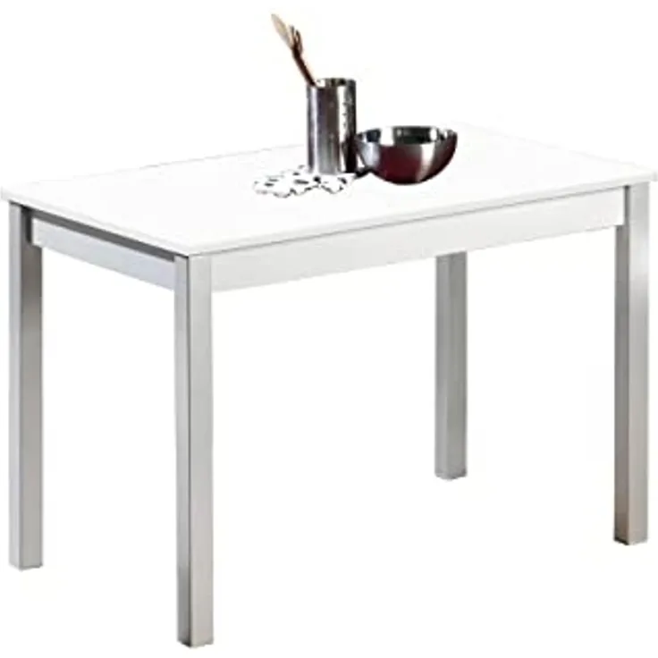 ASTIMESA Fija Küchentisch, Metall, Weiß, 100 x 60 cm