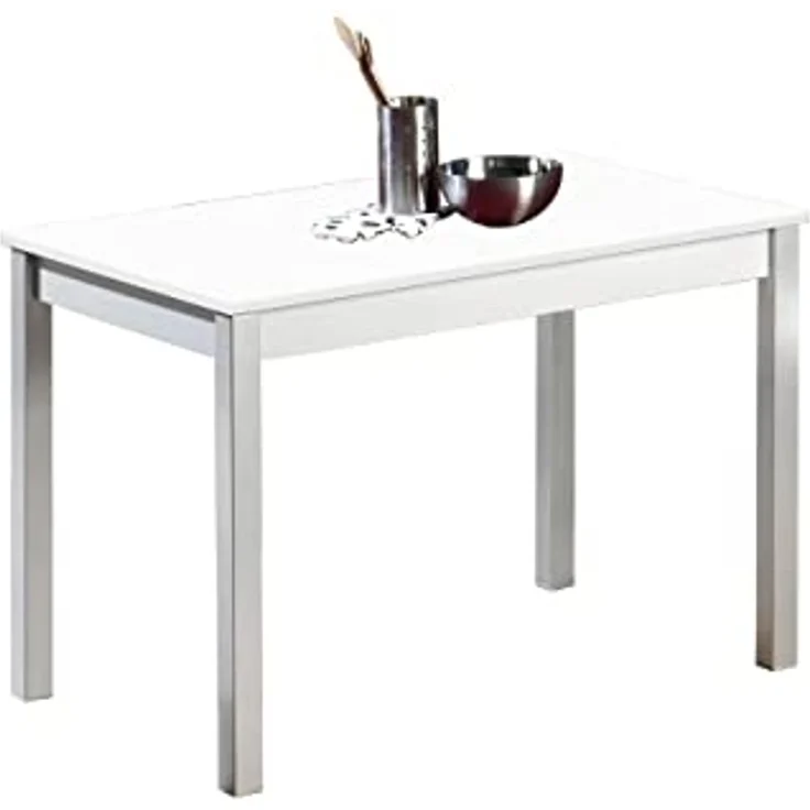 ASTIMESA Fija Küchentisch, Metall, Weiß, 100 x 60 cm – Bild 1