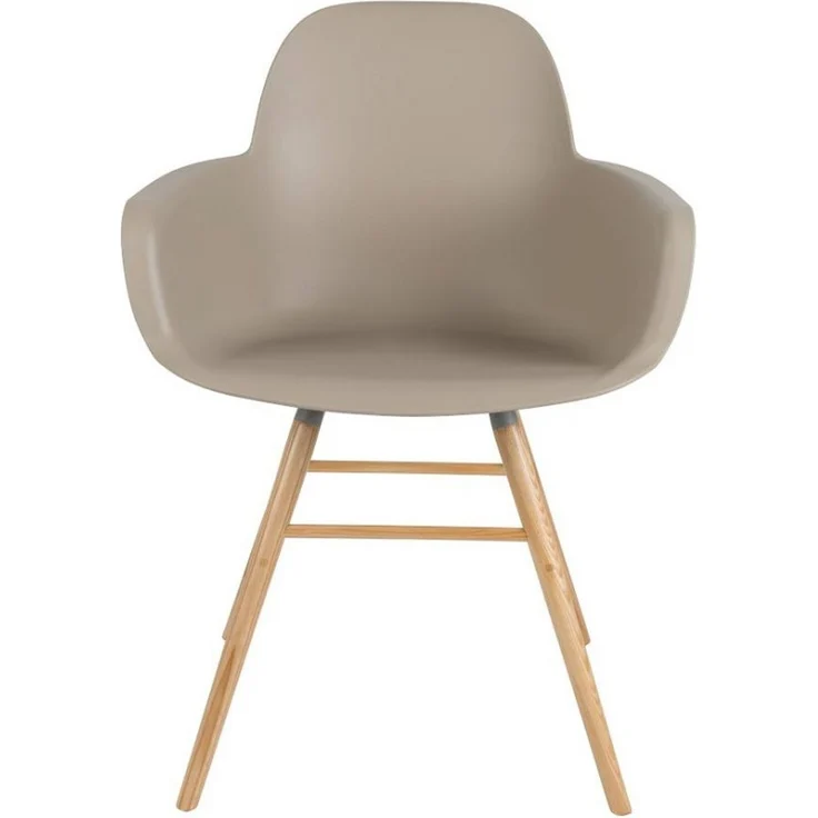 Zuiver Sessel Albert Kuip im 2er-Set, Armlehnstuhl aus Eschenholz und Aluminium in Taupe für Wohnzimmer – Bild 5