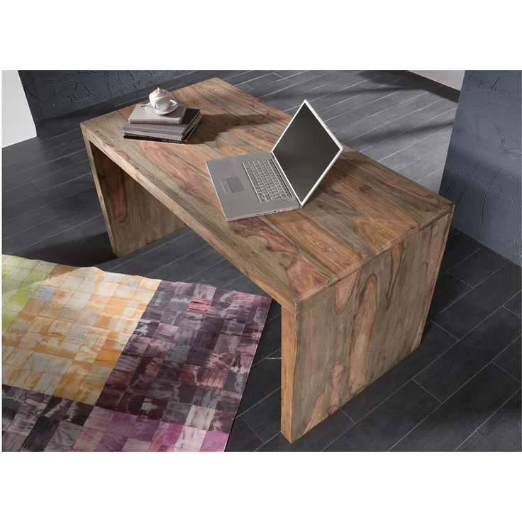 Schreibtisch Sheesham 148x75x78 grau geölt NATURE GREY #710 – Bild 2