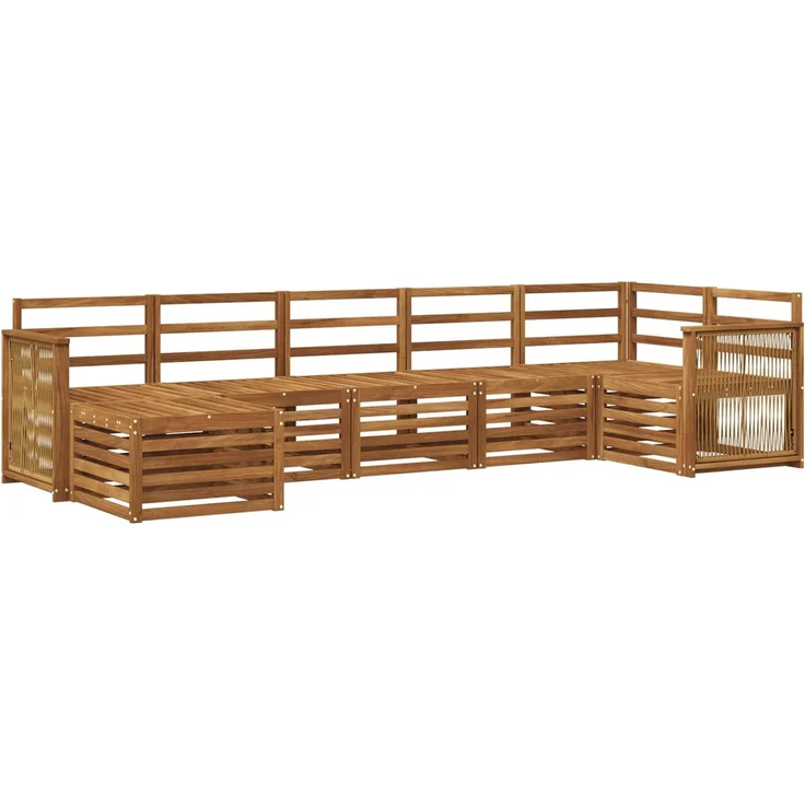 vidaXL Outdoor-Sofagarnitur 7 stk. 6-Sitzer Natur Massivholz Akazie 3384625 – Bild 2