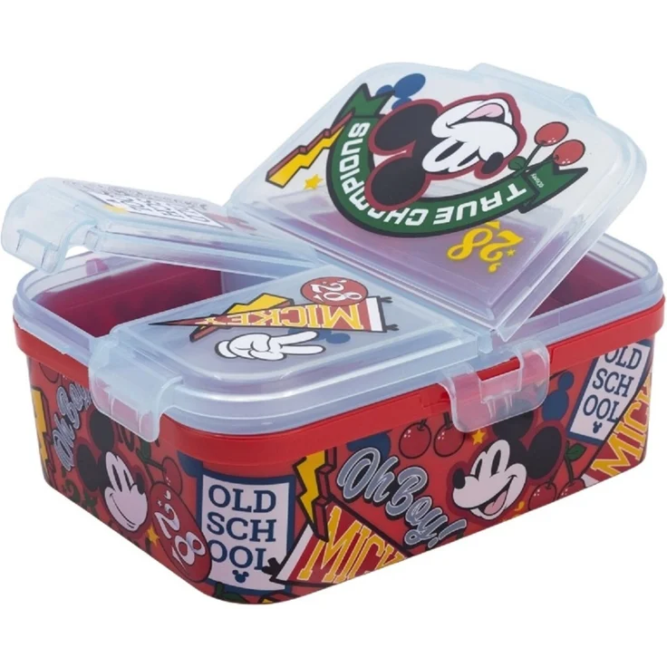 Disney Mickey Mouse Kinder Brotdose XL – Lunchbox mit 3 Fächern & tollem Design – Bild 1