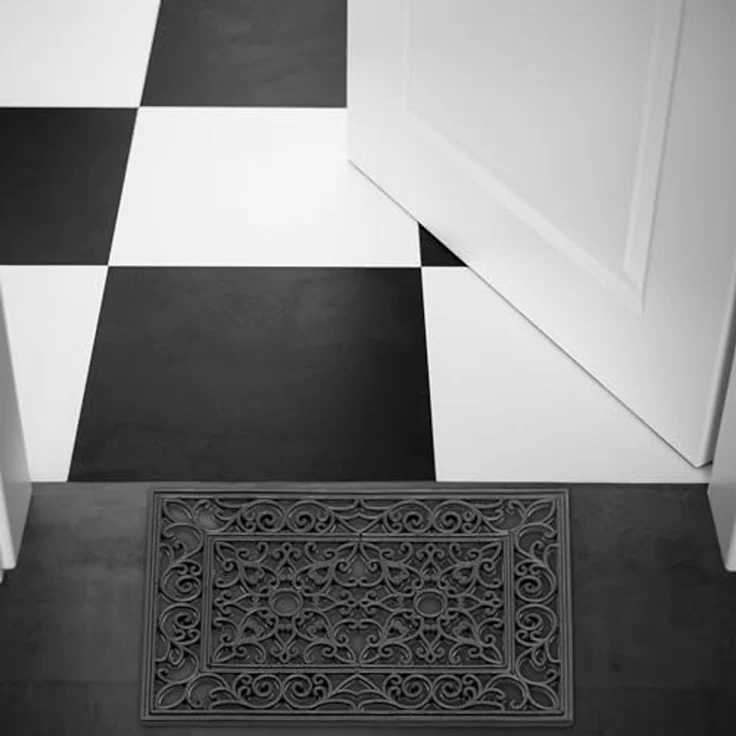 matches21 HOME & HOBBY Fußmatte Hartgummi Fußmatte Ornamente rechteckig 40x60 cm schwarz, rechteckig, Höhe: 12 mm, Wetterfeste Aussen-Bereich Türmatte als Outdoor Schmutzfangmatte – Bild 6