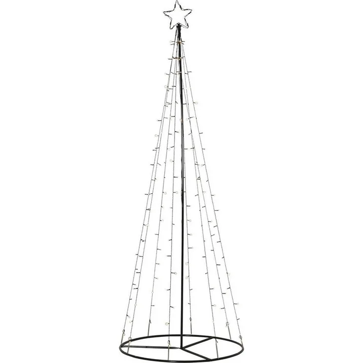 Star Trading 807-50 Weihnachtsdekoration ERDSPIESS-BAUM LIGHT TREE LED 170X0,066W Stahl schwarz H:210cm Ø75cmIP44