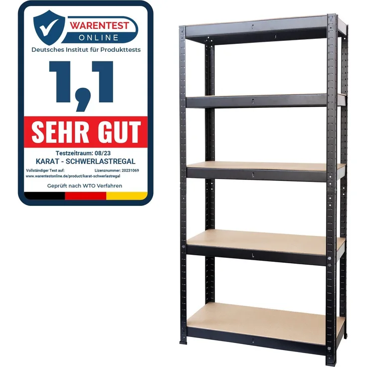 Schwerlastregal | Bis 1325 kg Traglast | Individuell einsetzbar | Schwarz / 180 x 90 x 40 cm