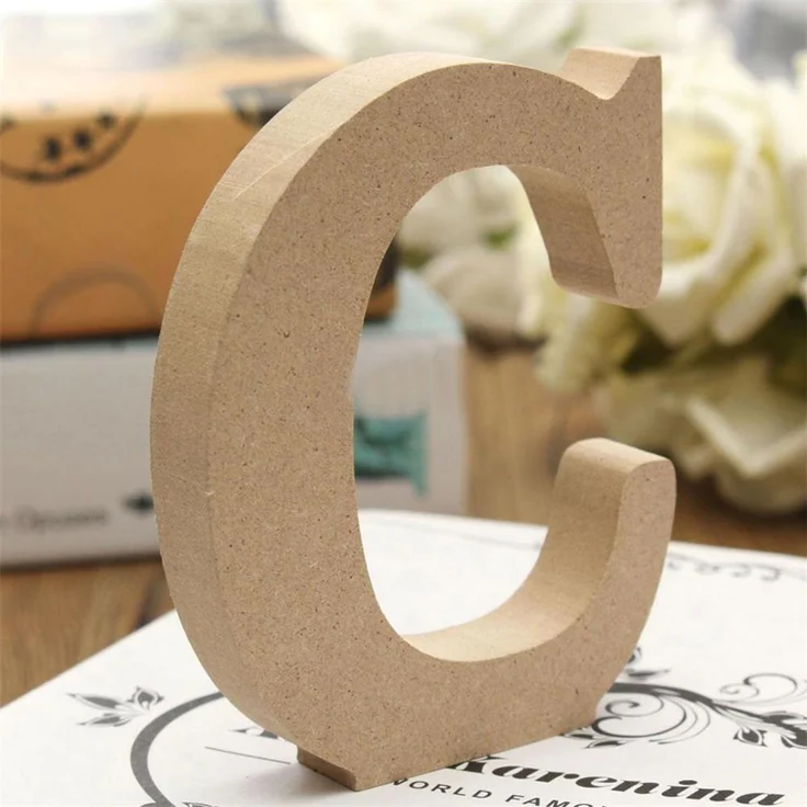 Freeas Naturholzfarben Holzbuchstaben 8 cm für Wanddeko & Basteln (C) | Buchstaben Holz zum Selberbemalen für DIY-Bastelprojekte, Kinderzimmer, Geburtstage, Hochzeitsfeiern und Namensschild-Deko