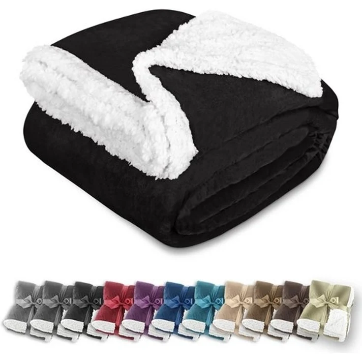 Wohndecke in Lammfell-Optik Kuscheldecke weich & flauschig - Sherpa Fleecedecke, Gräfenstayn, Warme Wolldecke & Sofaüberwurf Tagesdecke für Couch & Sofa – Bild 4